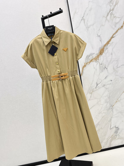 Triangle logo collared dress