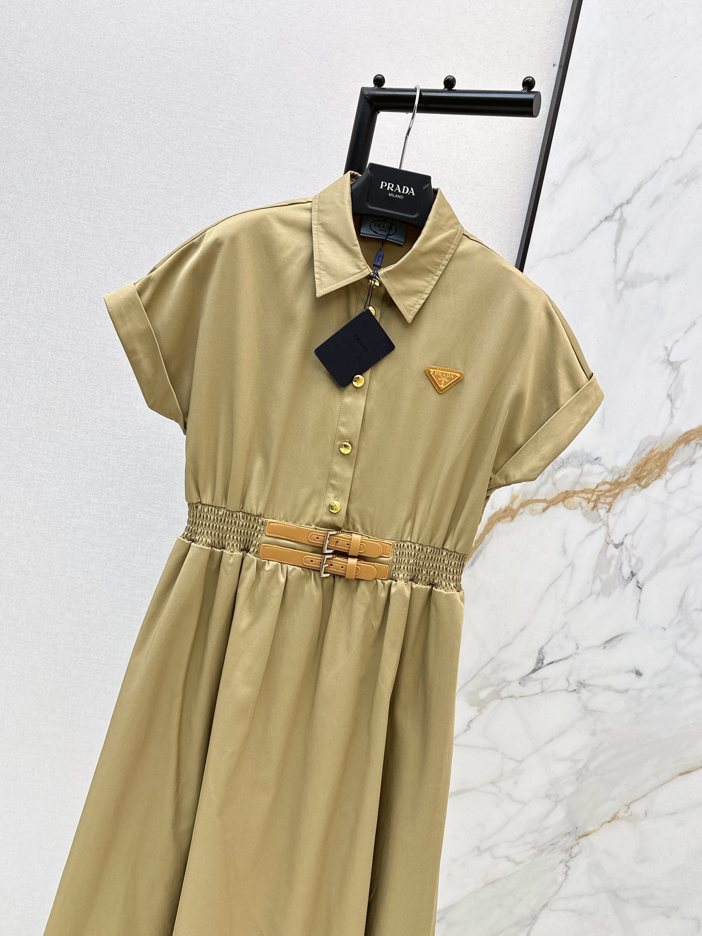 Triangle logo collared dress