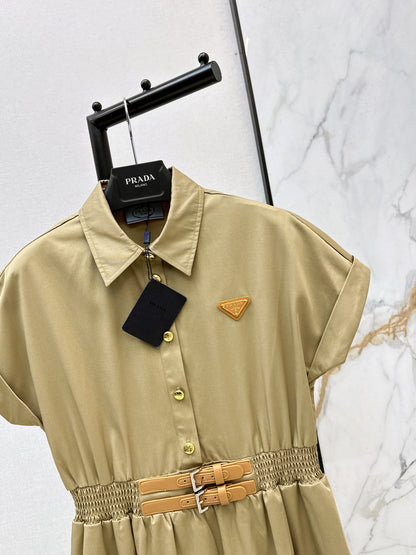Triangle logo collared dress