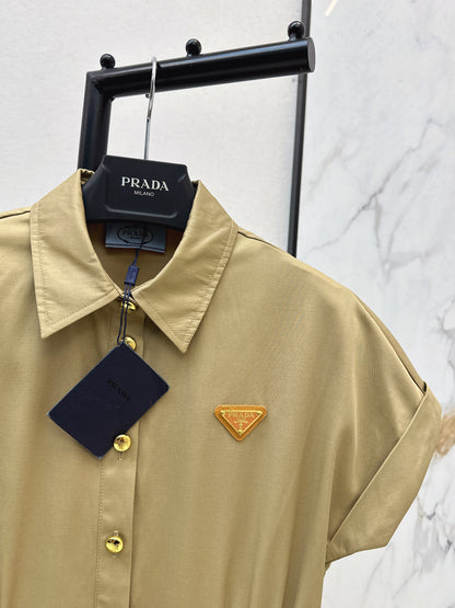 Triangle logo collared dress