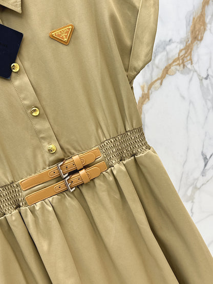 Triangle logo collared dress