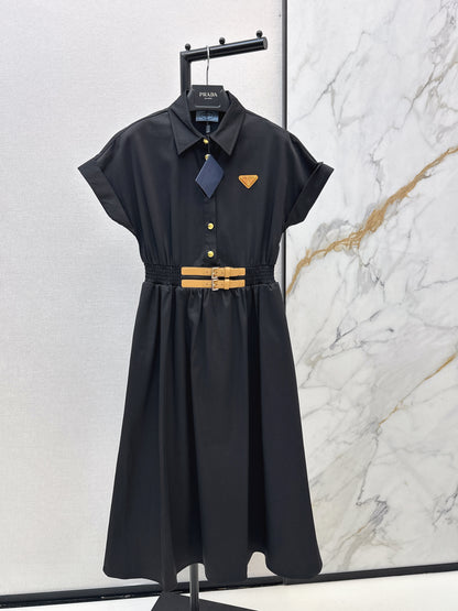 Triangle logo collared dress