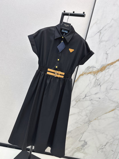 Triangle logo collared dress