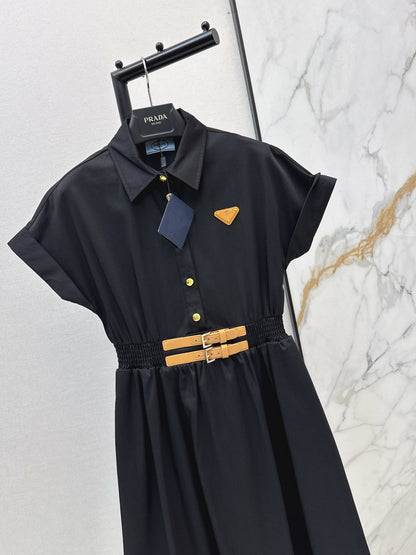 Triangle logo collared dress