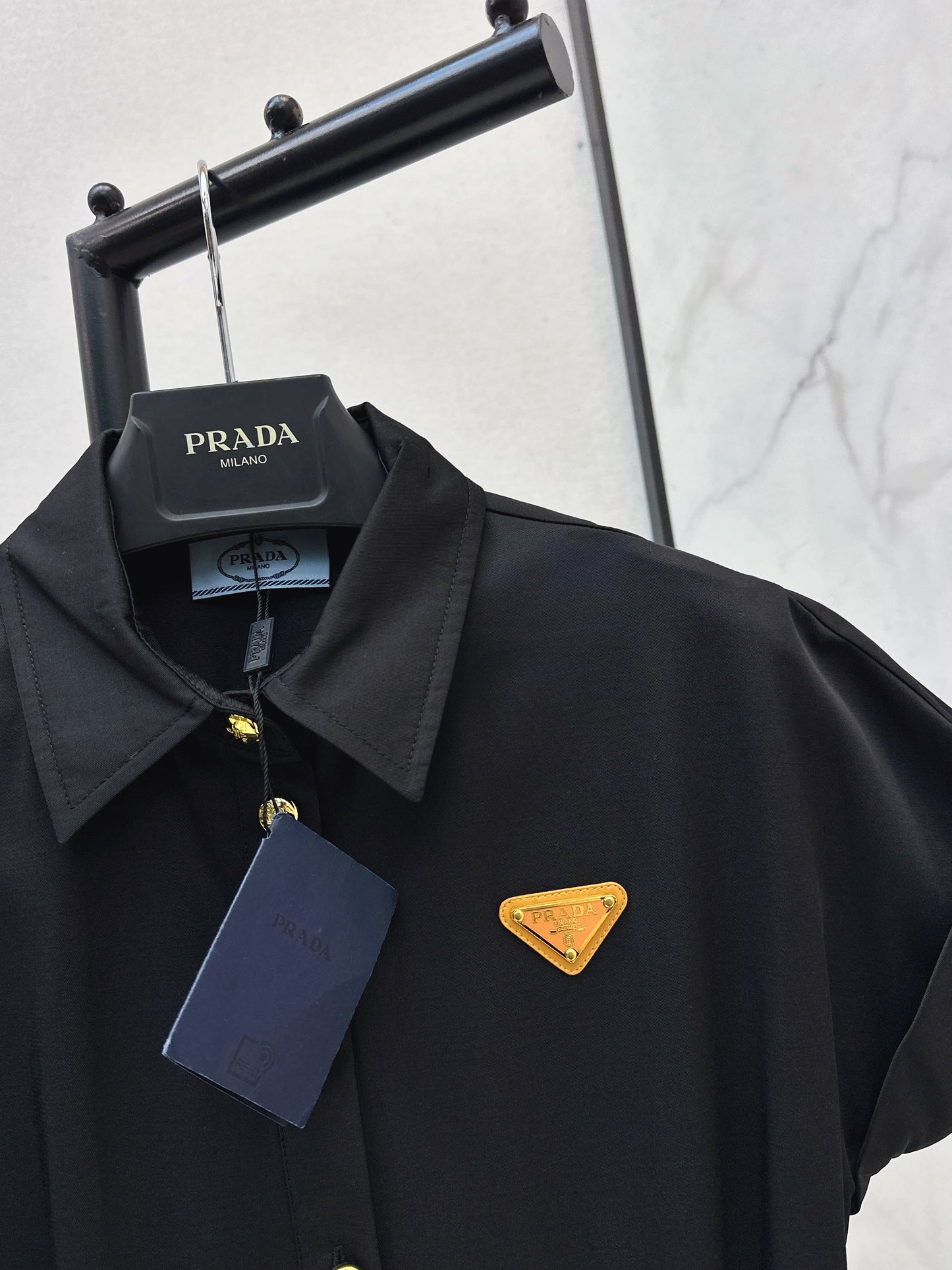 Triangle logo collared dress
