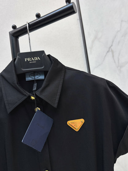 Triangle logo collared dress