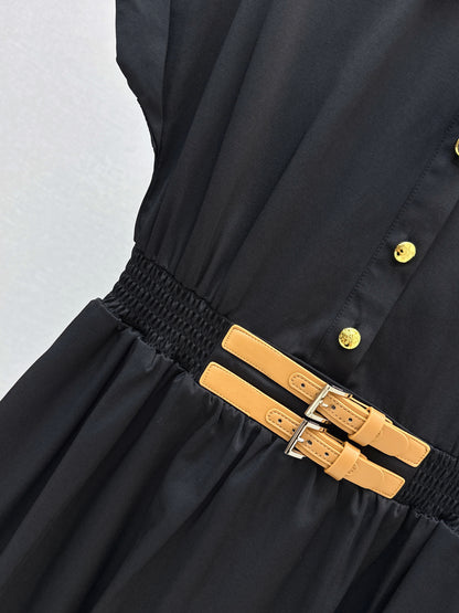 Triangle logo collared dress