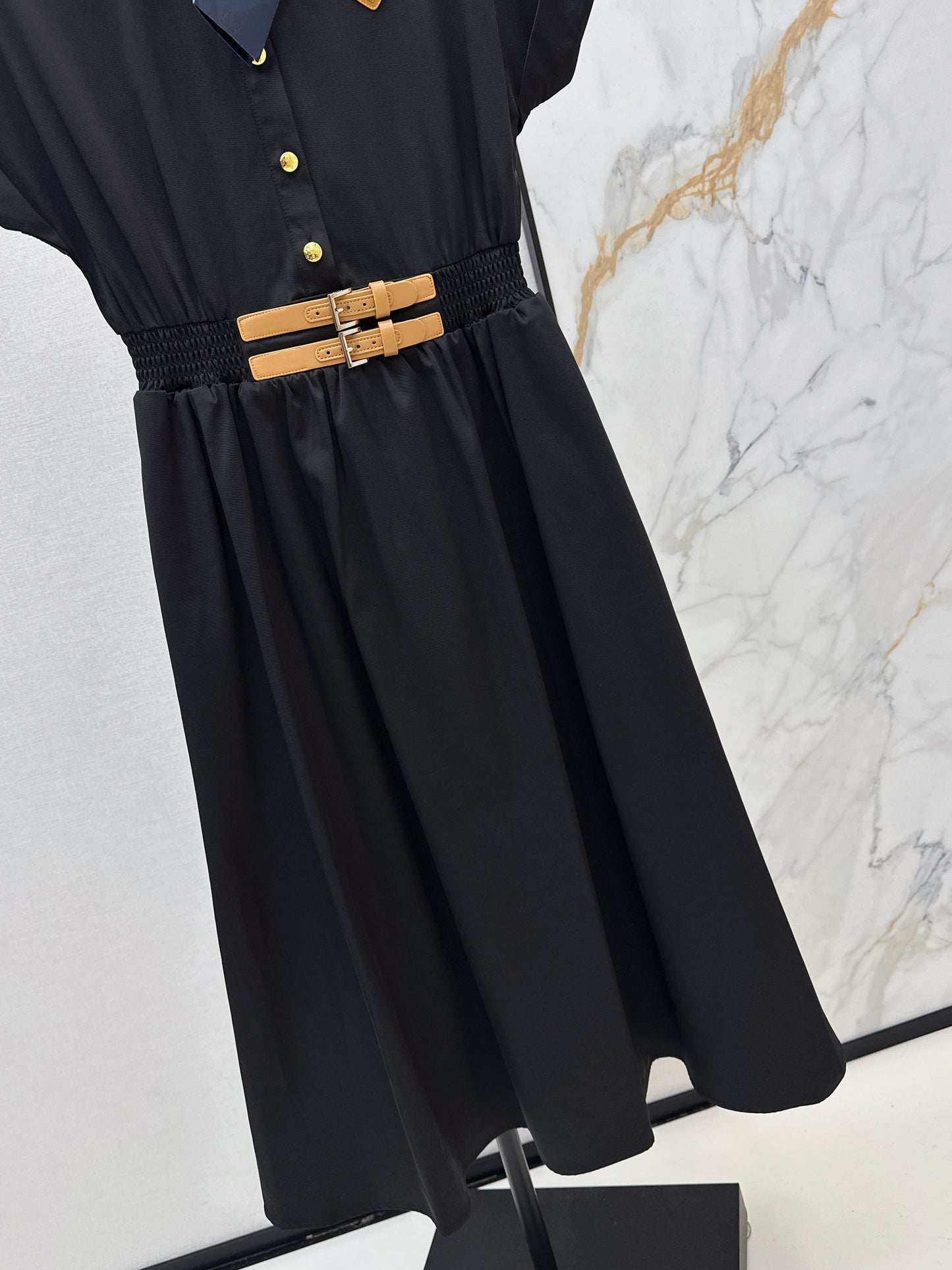 Triangle logo collared dress