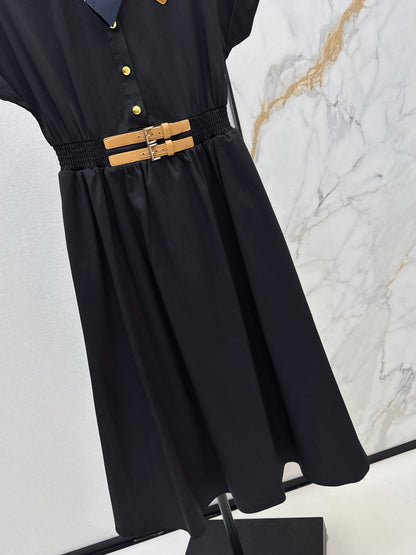 Triangle logo collared dress