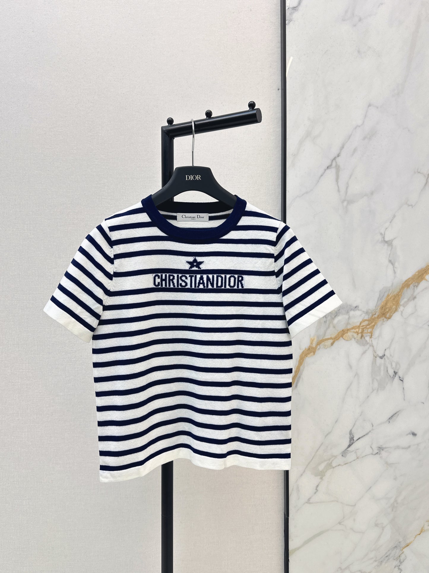 Striped Short-Sleeve Knit Top