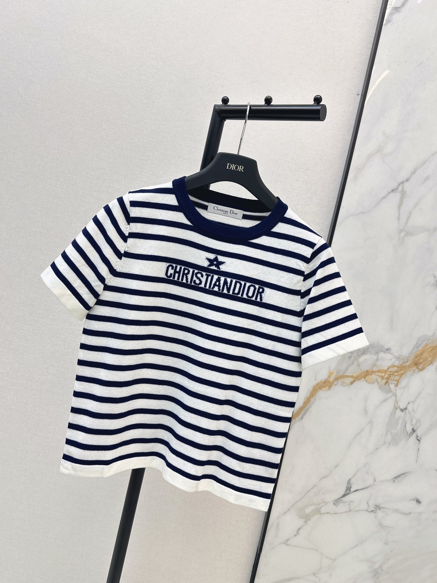 Striped Short-Sleeve Knit Top