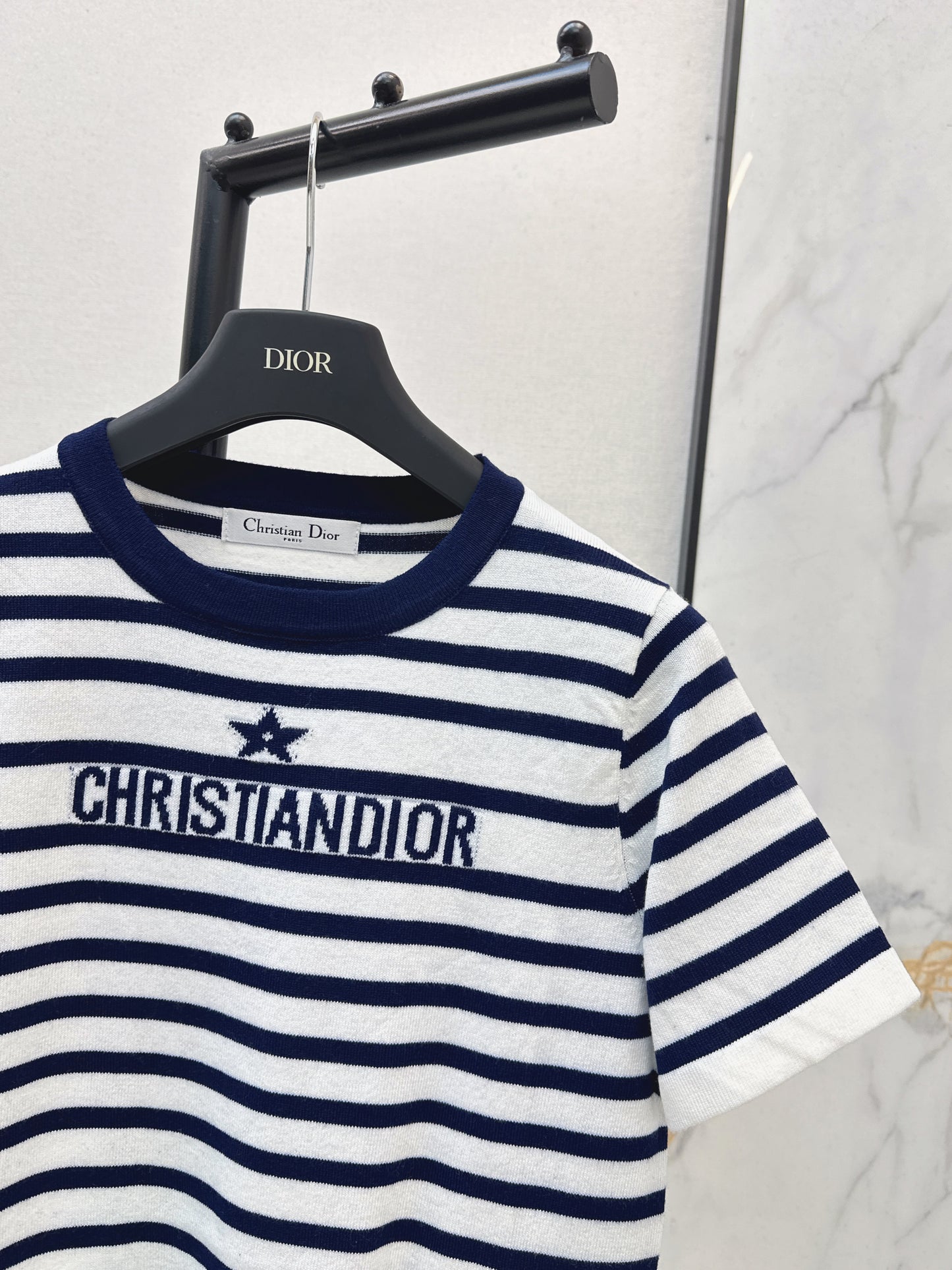 Striped Short-Sleeve Knit Top