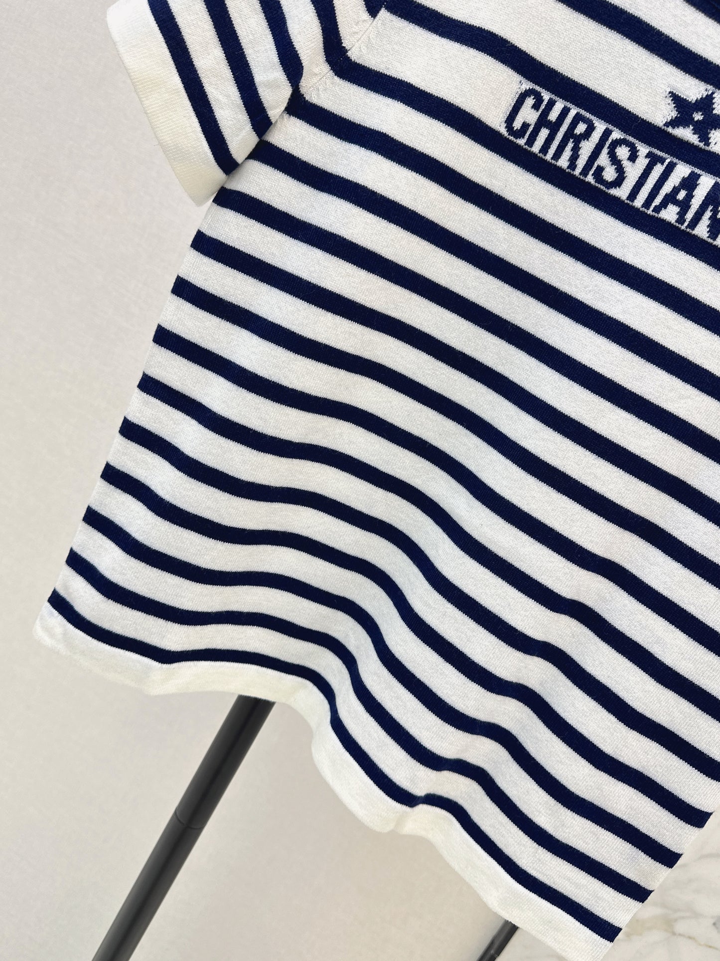 Striped Short-Sleeve Knit Top