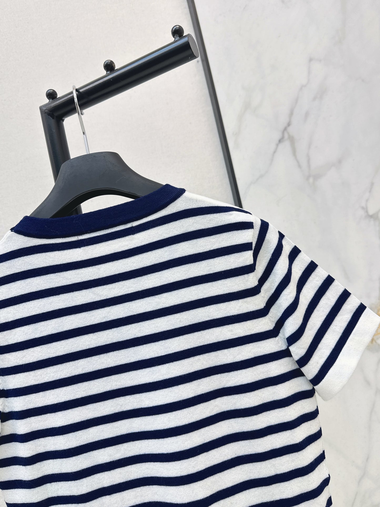 Striped Short-Sleeve Knit Top