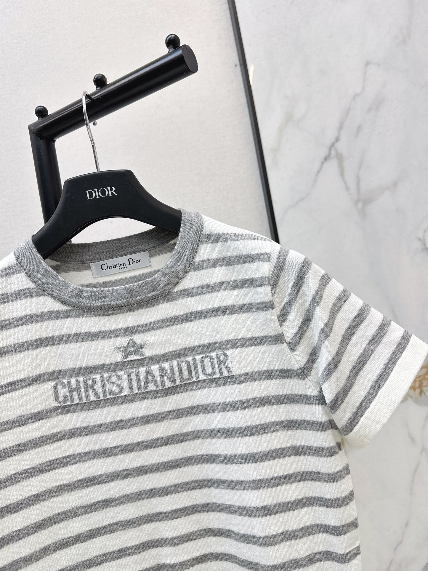 Striped Short-Sleeve Knit Top