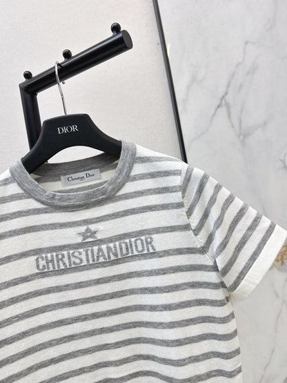 Striped Short-Sleeve Knit Top