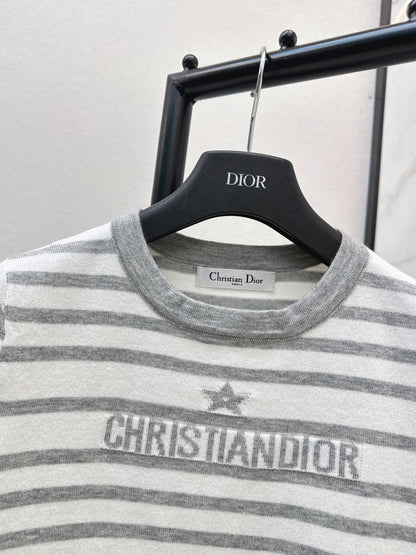 Striped Short-Sleeve Knit Top