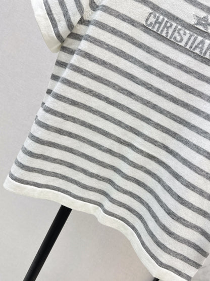 Striped Short-Sleeve Knit Top