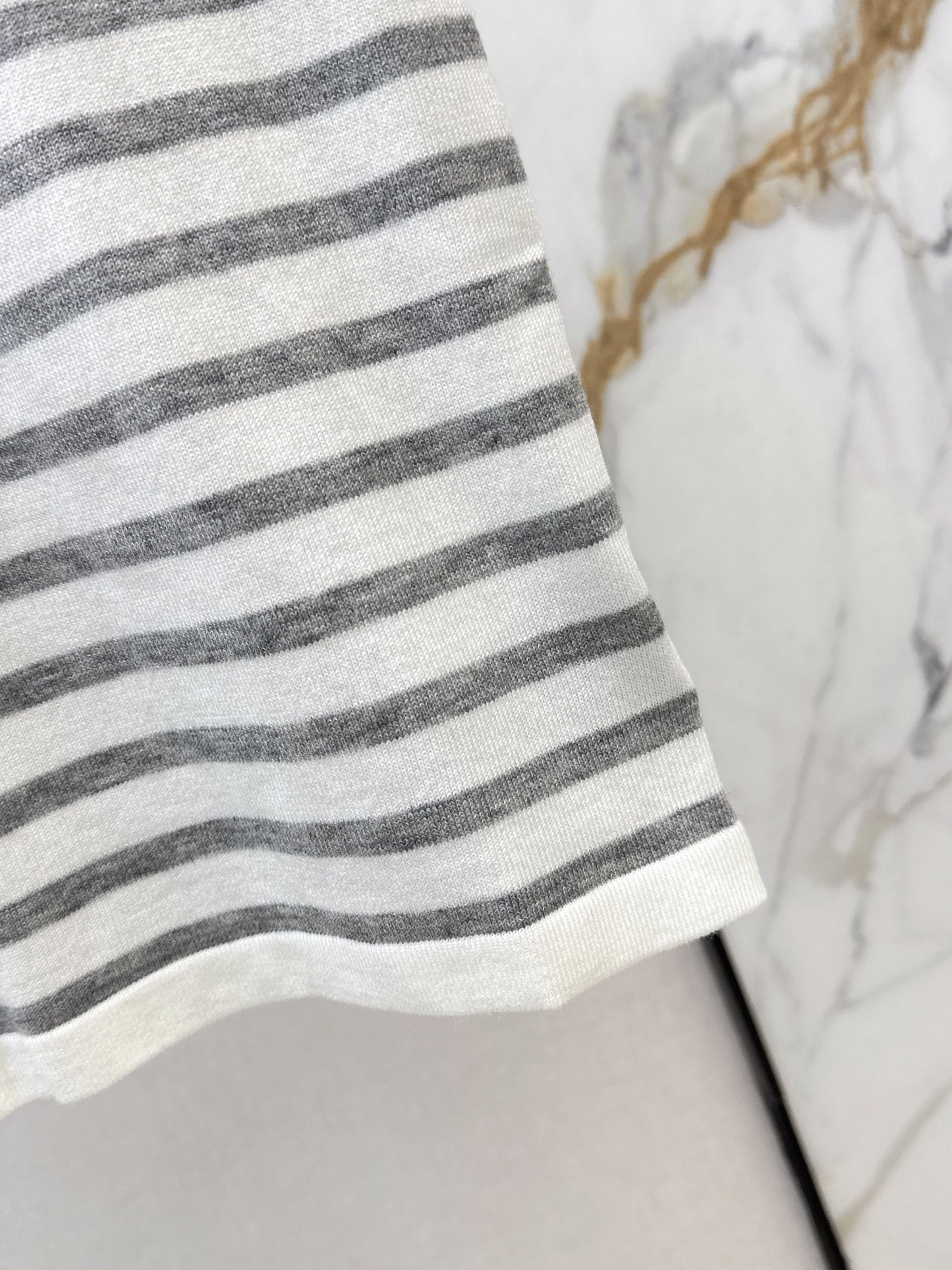 Striped Short-Sleeve Knit Top