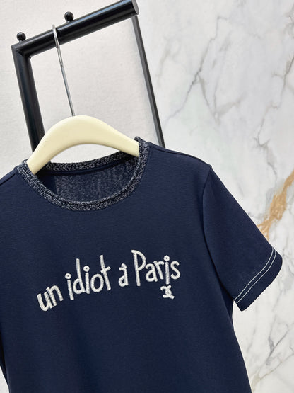 Knitted Embroidered Linen T-Shirt