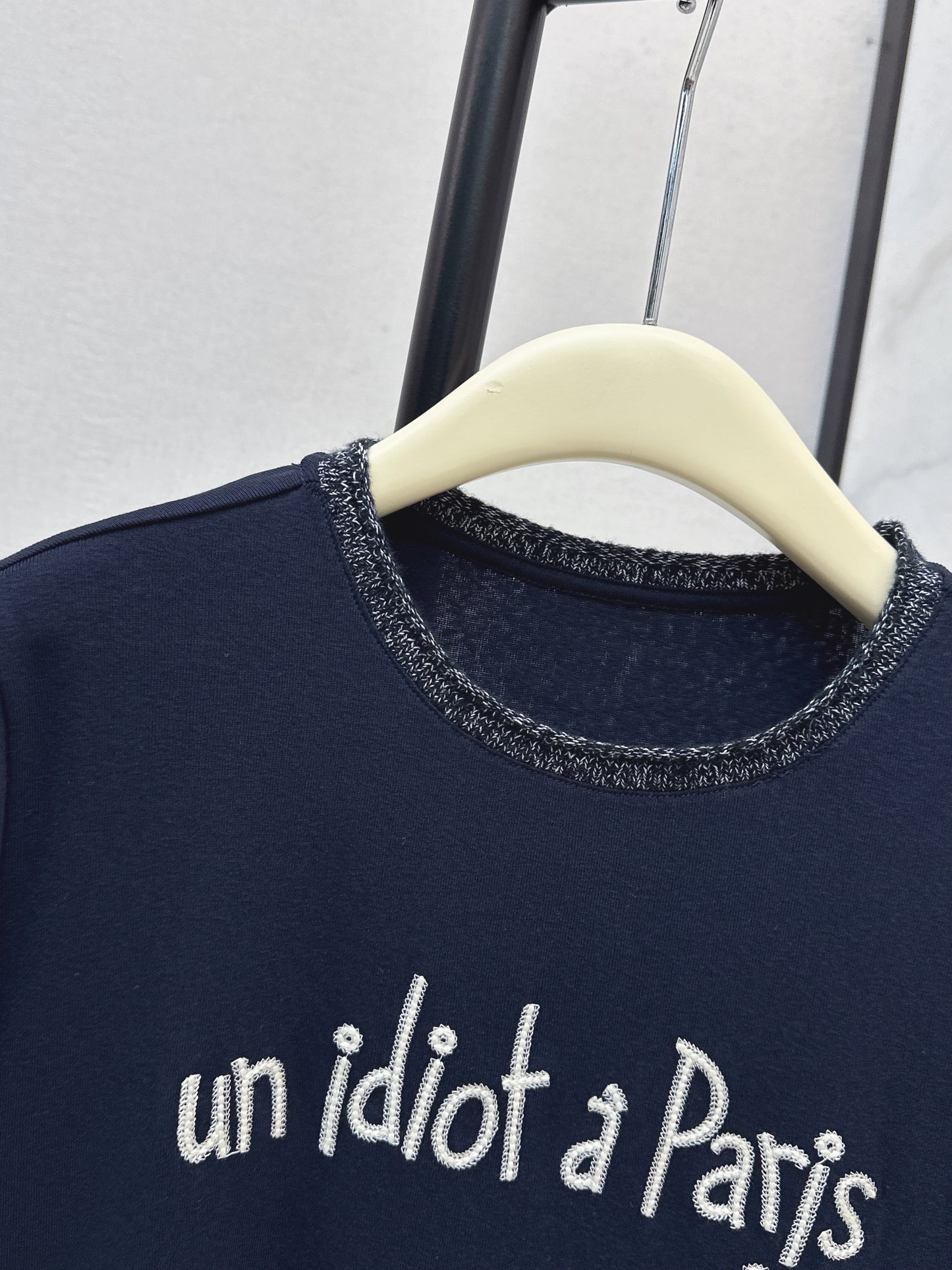 Knitted Embroidered Linen T-Shirt