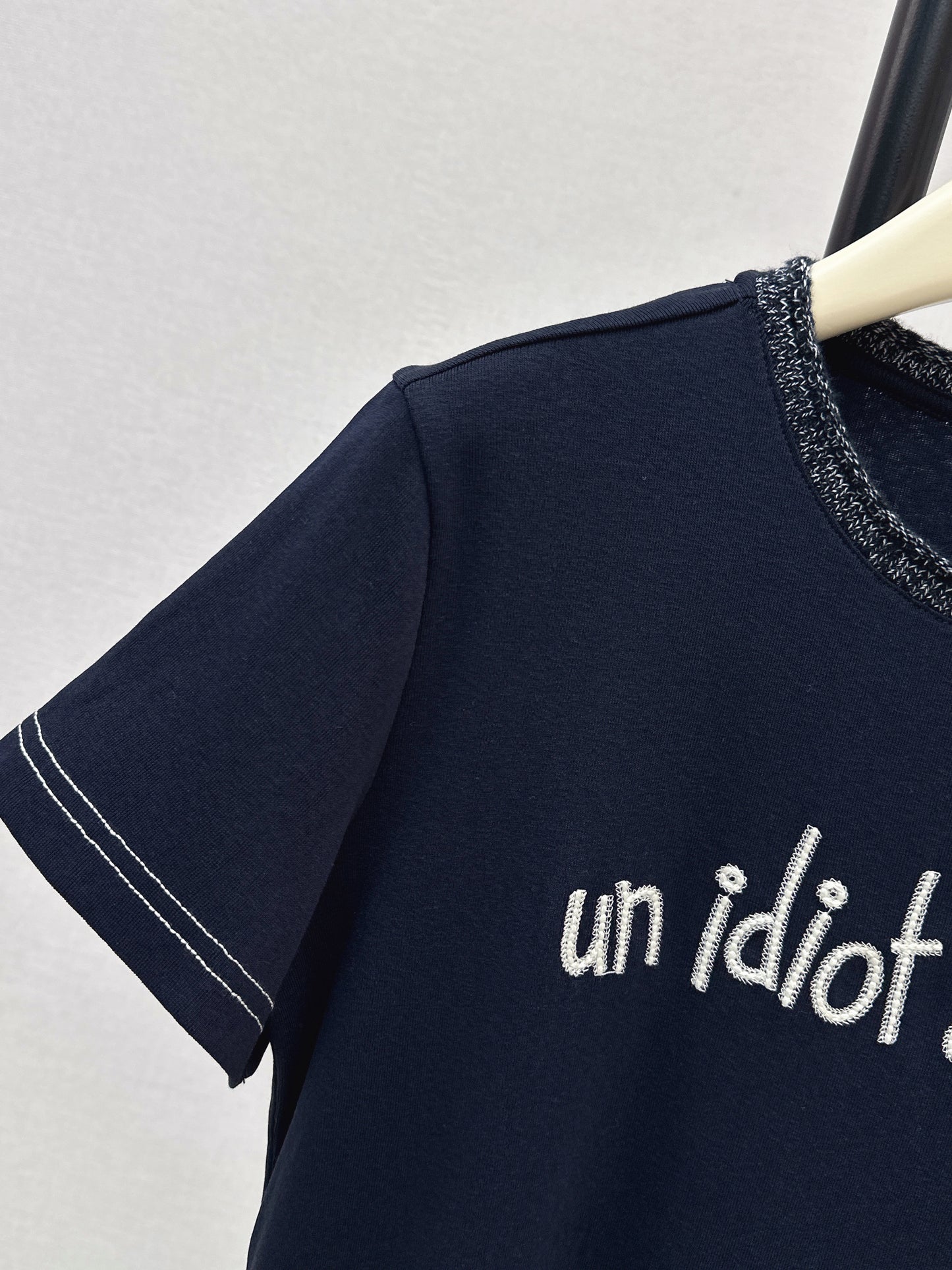 Knitted Embroidered Linen T-Shirt