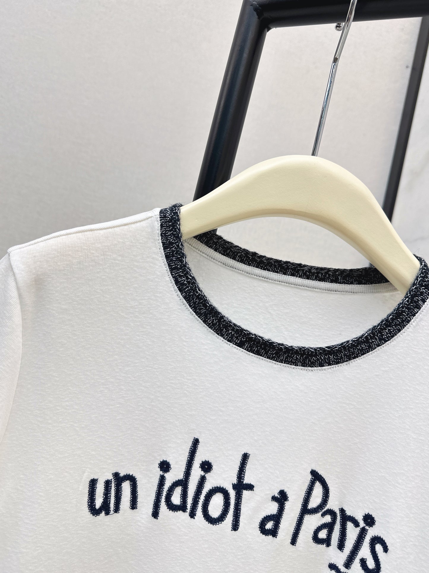 Knitted Embroidered Linen T-Shirt