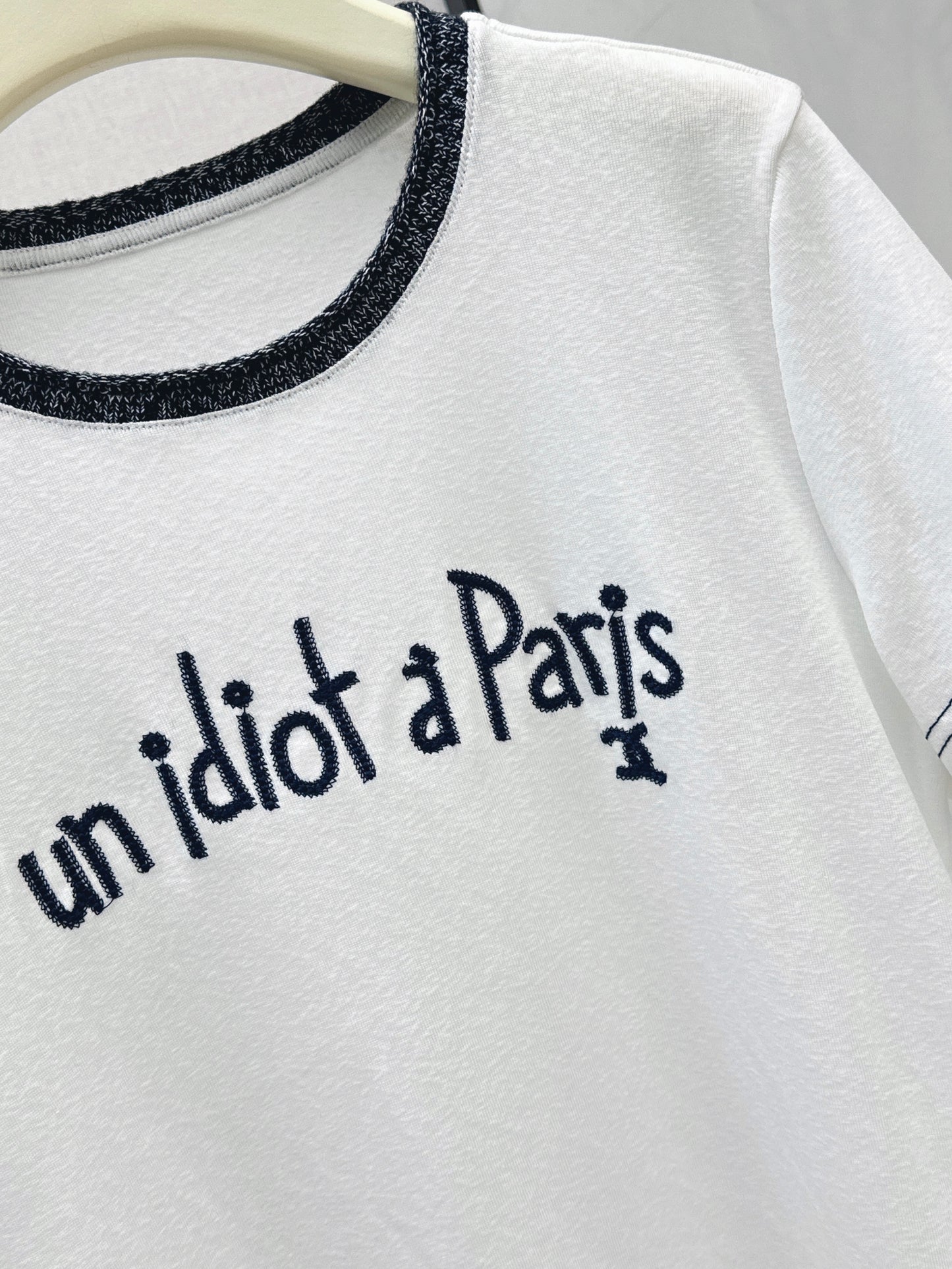 Knitted Embroidered Linen T-Shirt