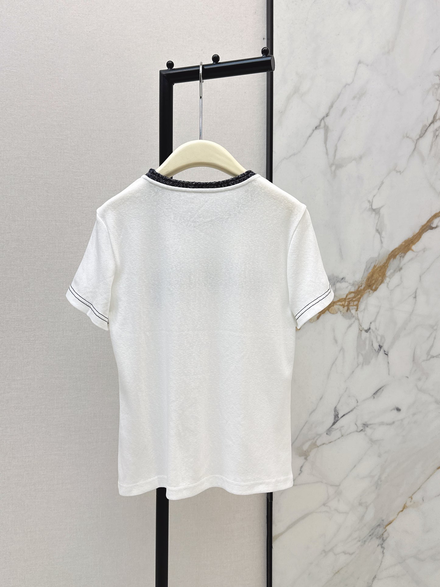 Knitted Embroidered Linen T-Shirt