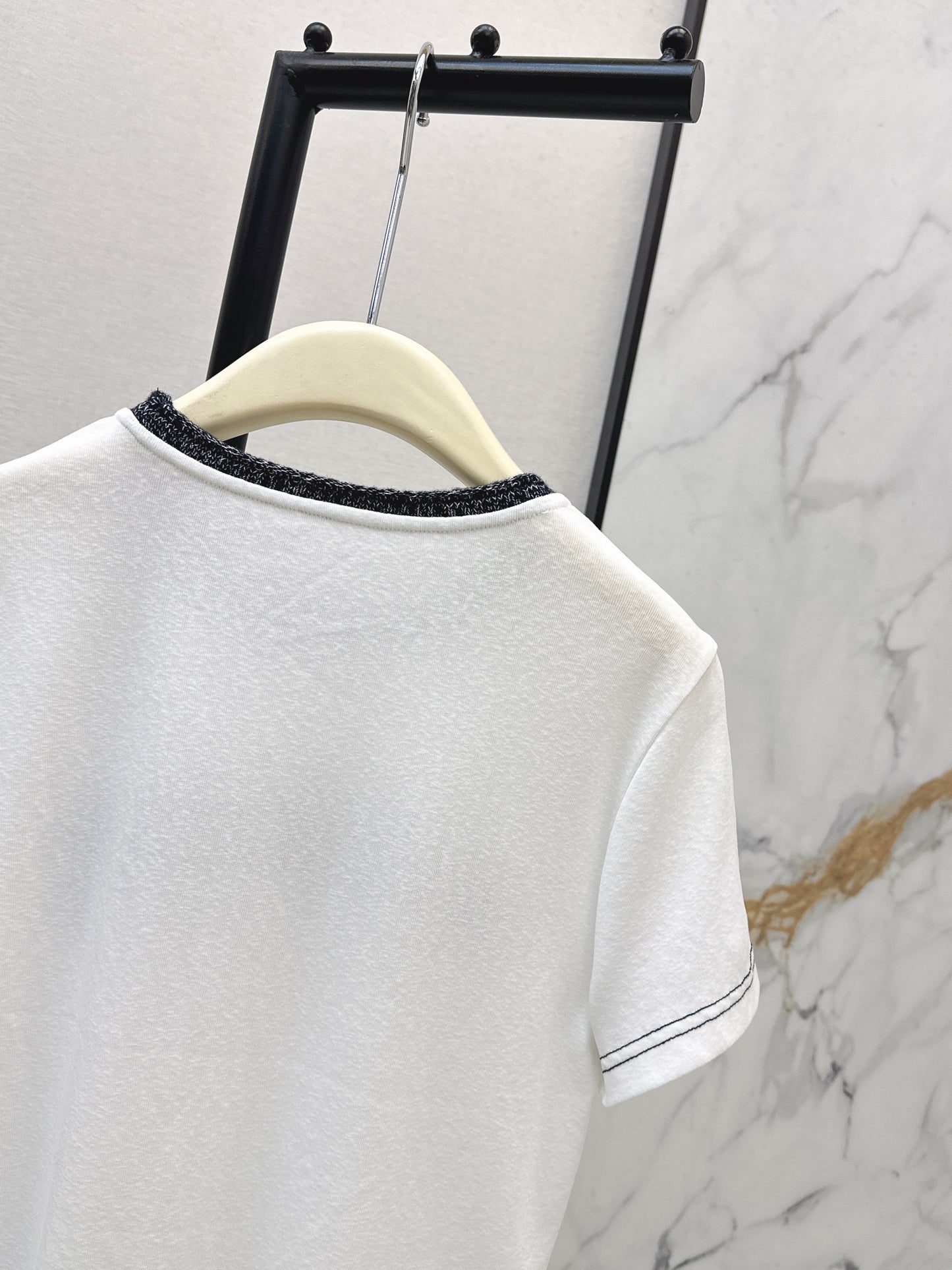 Knitted Embroidered Linen T-Shirt