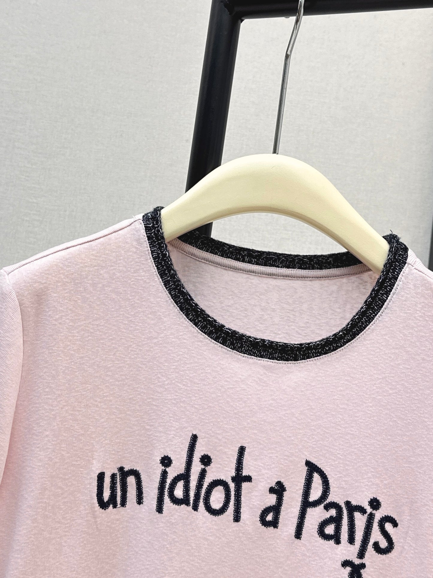 Knitted Embroidered Linen T-Shirt