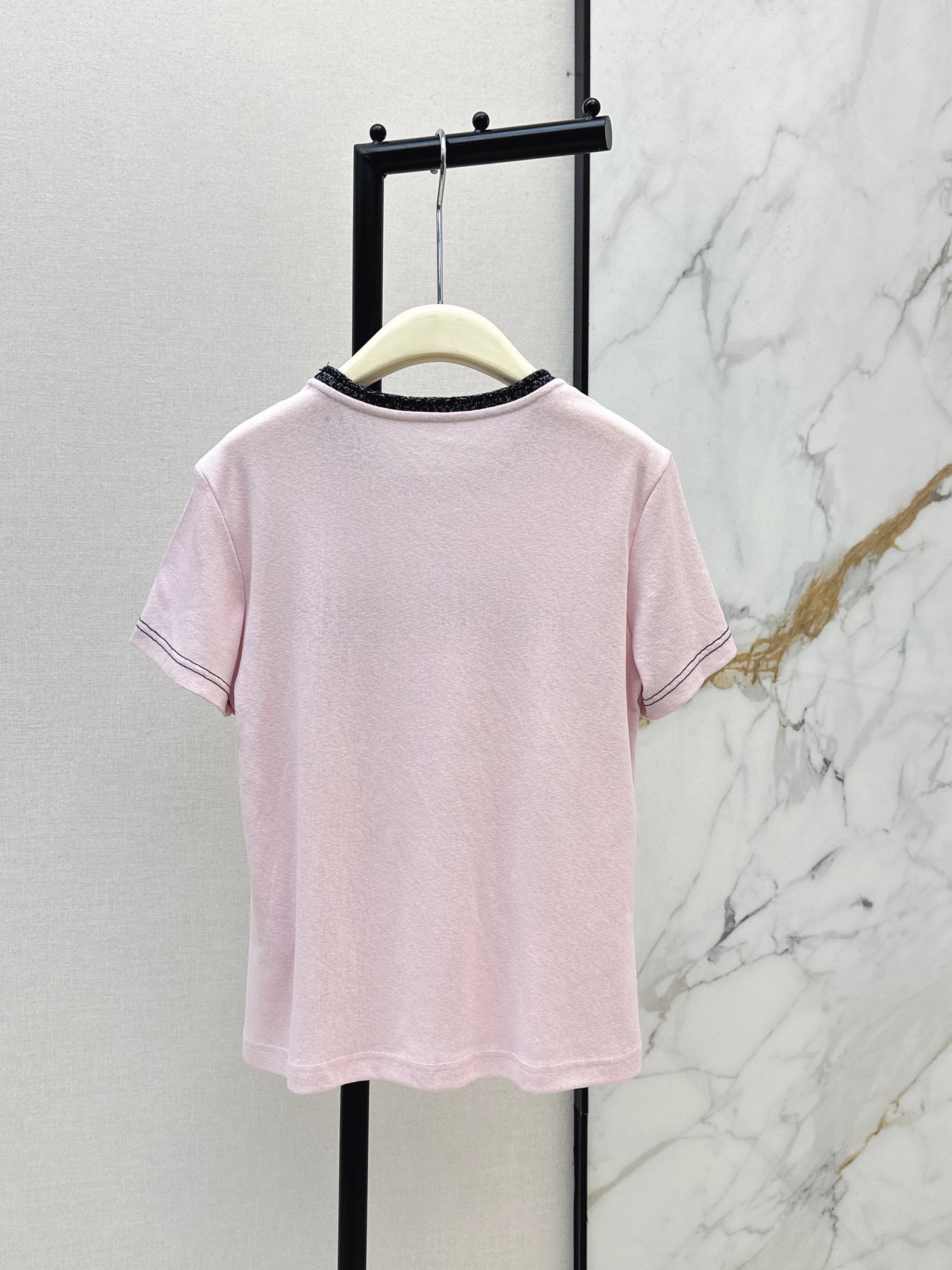 Knitted Embroidered Linen T-Shirt