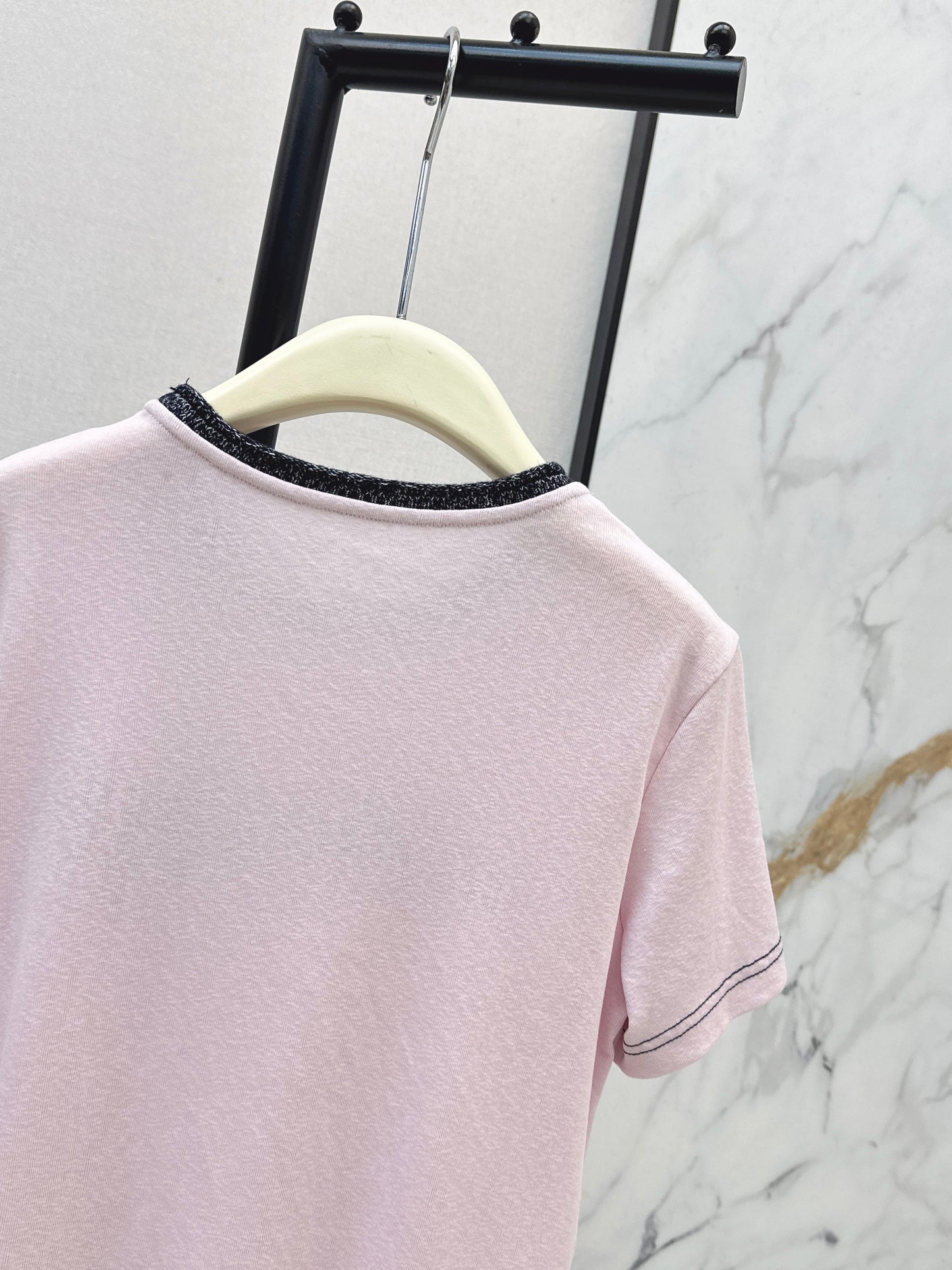 Knitted Embroidered Linen T-Shirt