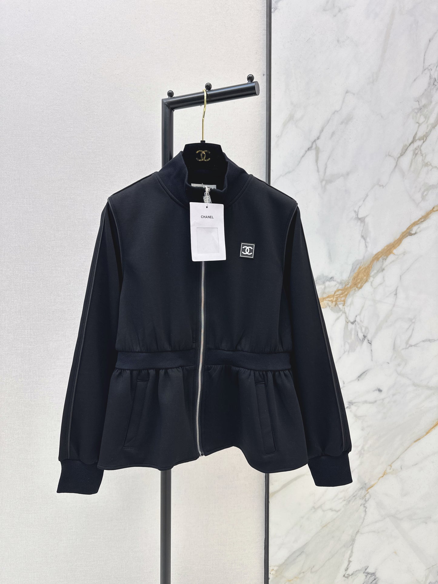 Stand Collar Fitted Waist Jacket