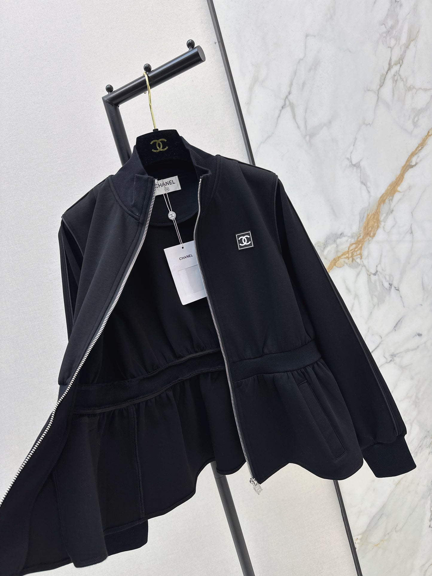 Stand Collar Fitted Waist Jacket