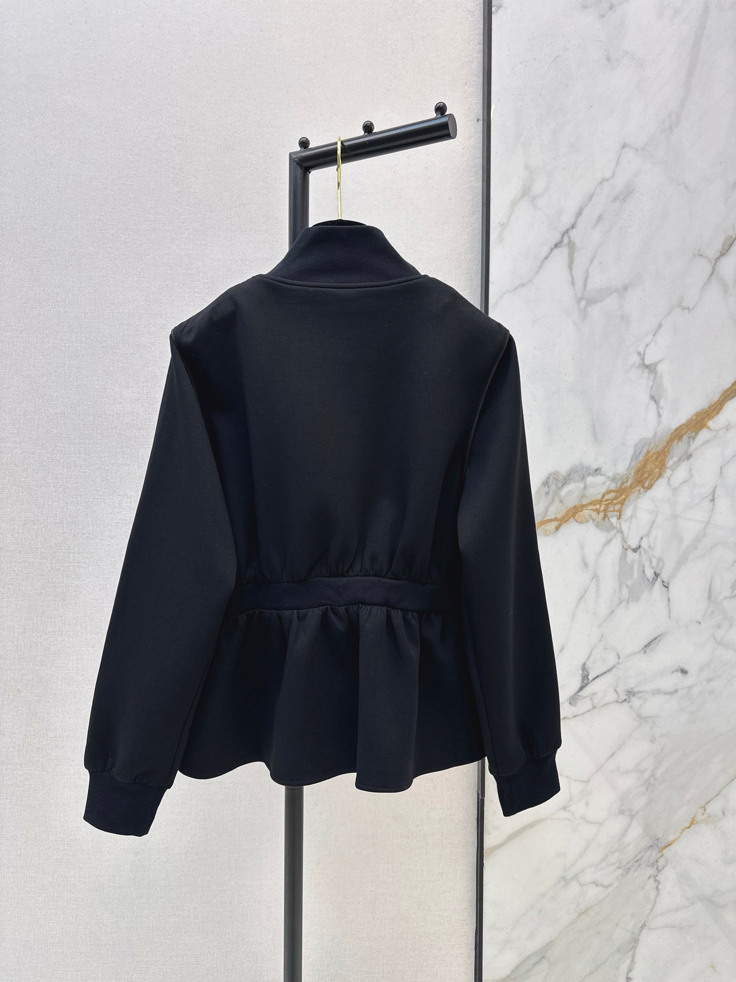 Stand Collar Fitted Waist Jacket