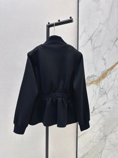 Stand Collar Fitted Waist Jacket