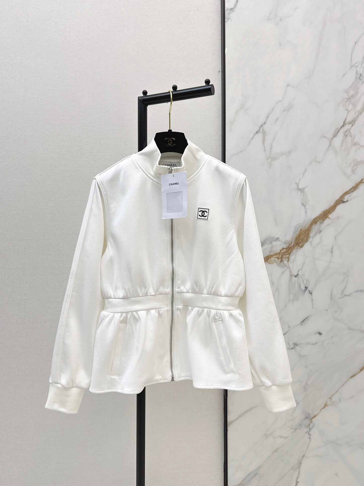 Stand Collar Fitted Waist Jacket