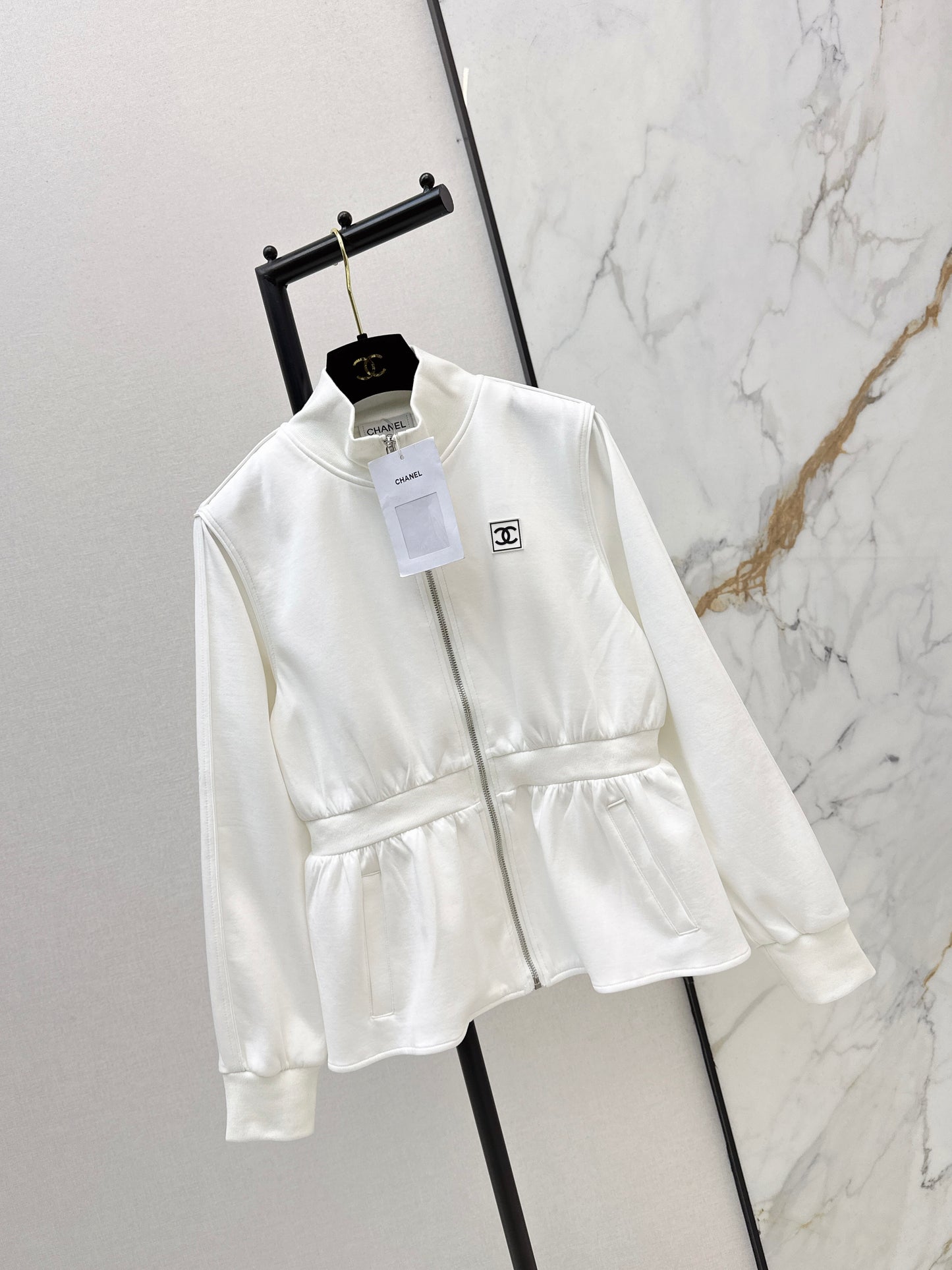 Stand Collar Fitted Waist Jacket