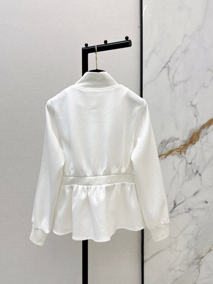Stand Collar Fitted Waist Jacket