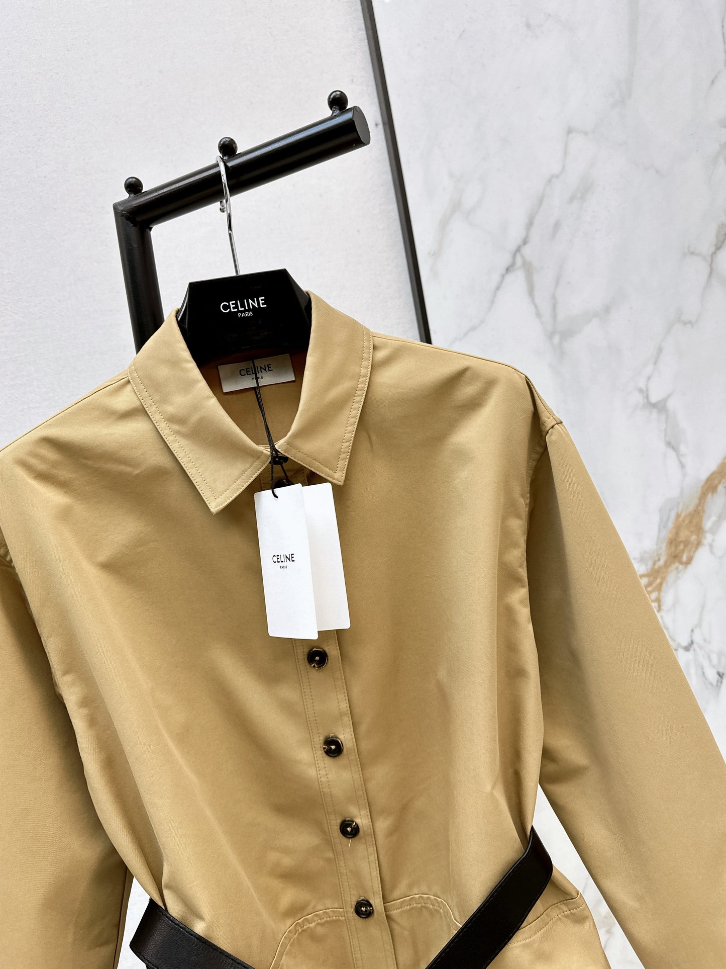 Double-pocket embroidered dress