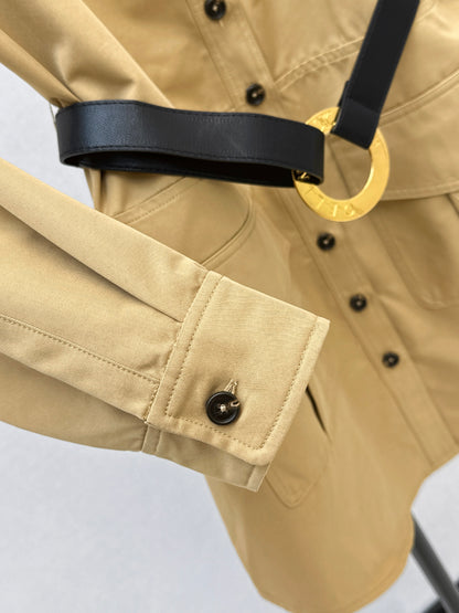 Double-pocket embroidered dress