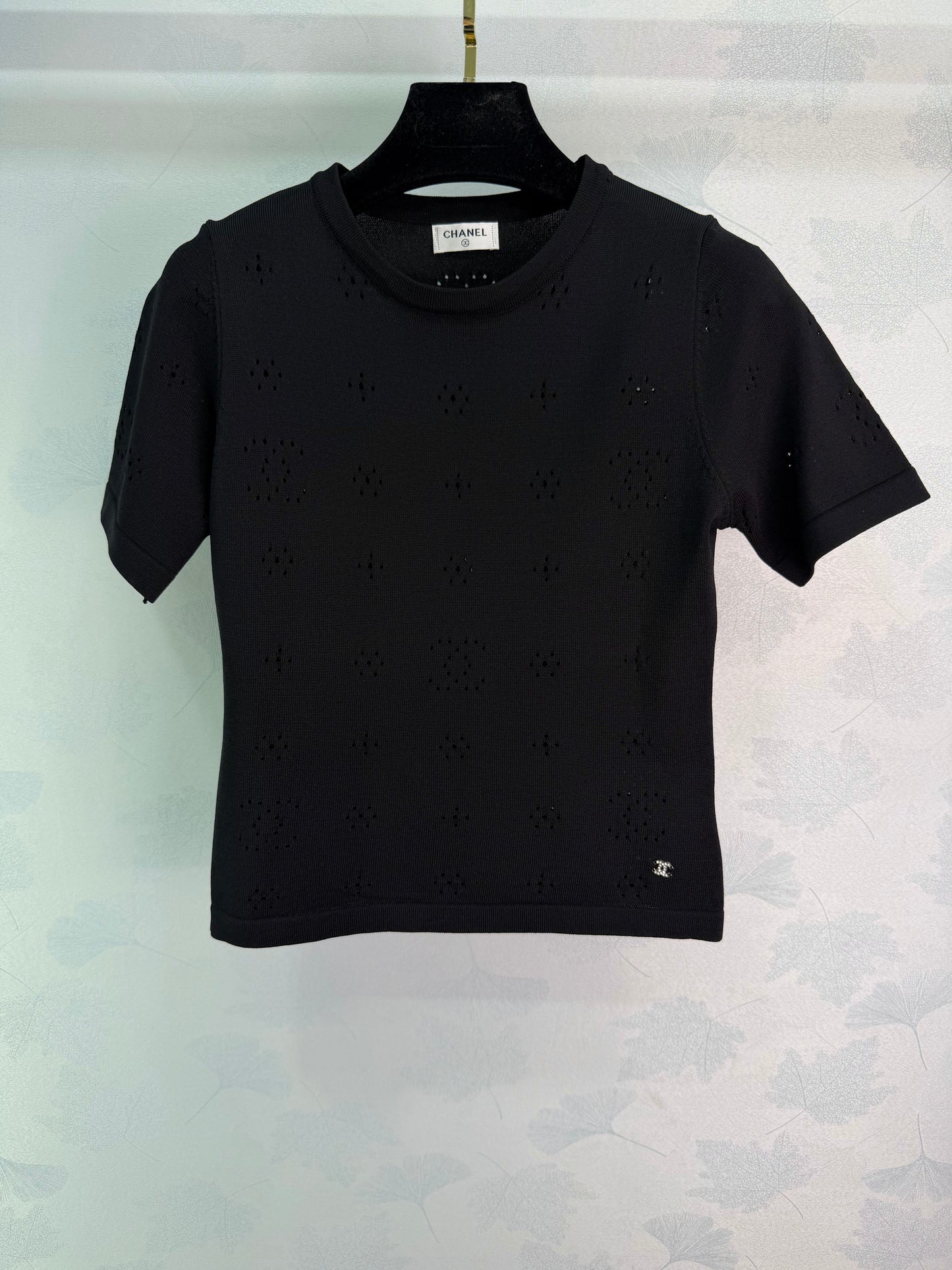 Openwork Knit Short-Sleeve Top