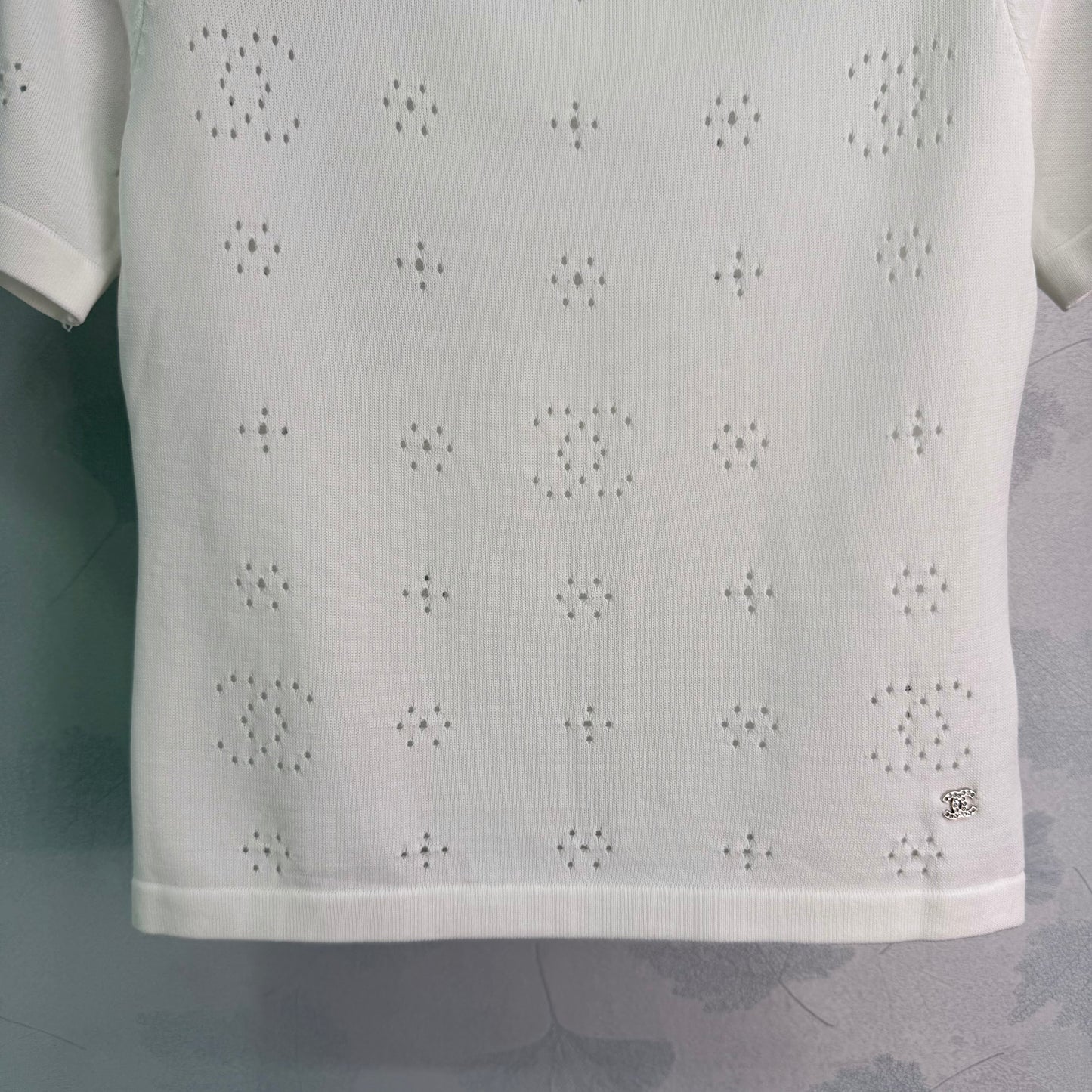 Openwork Knit Short-Sleeve Top