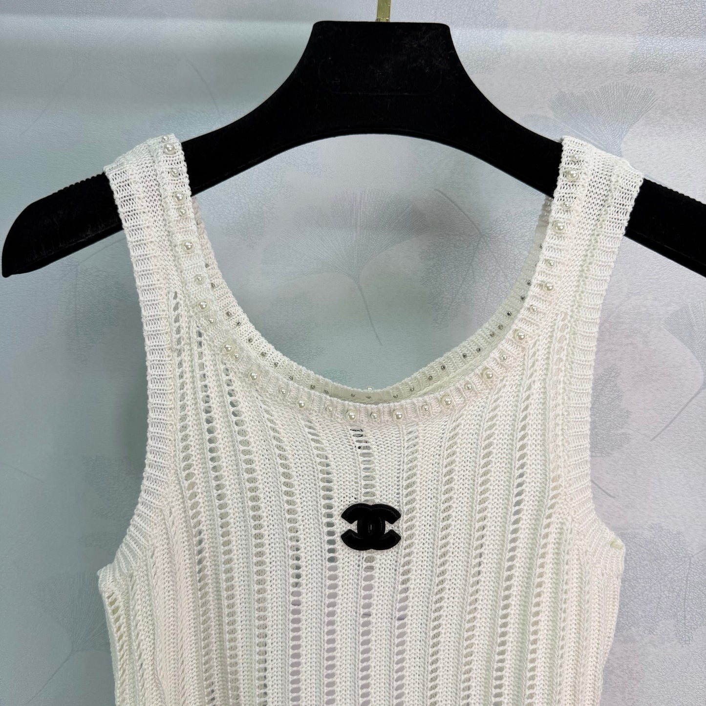 Beaded Openwork Knit Vest