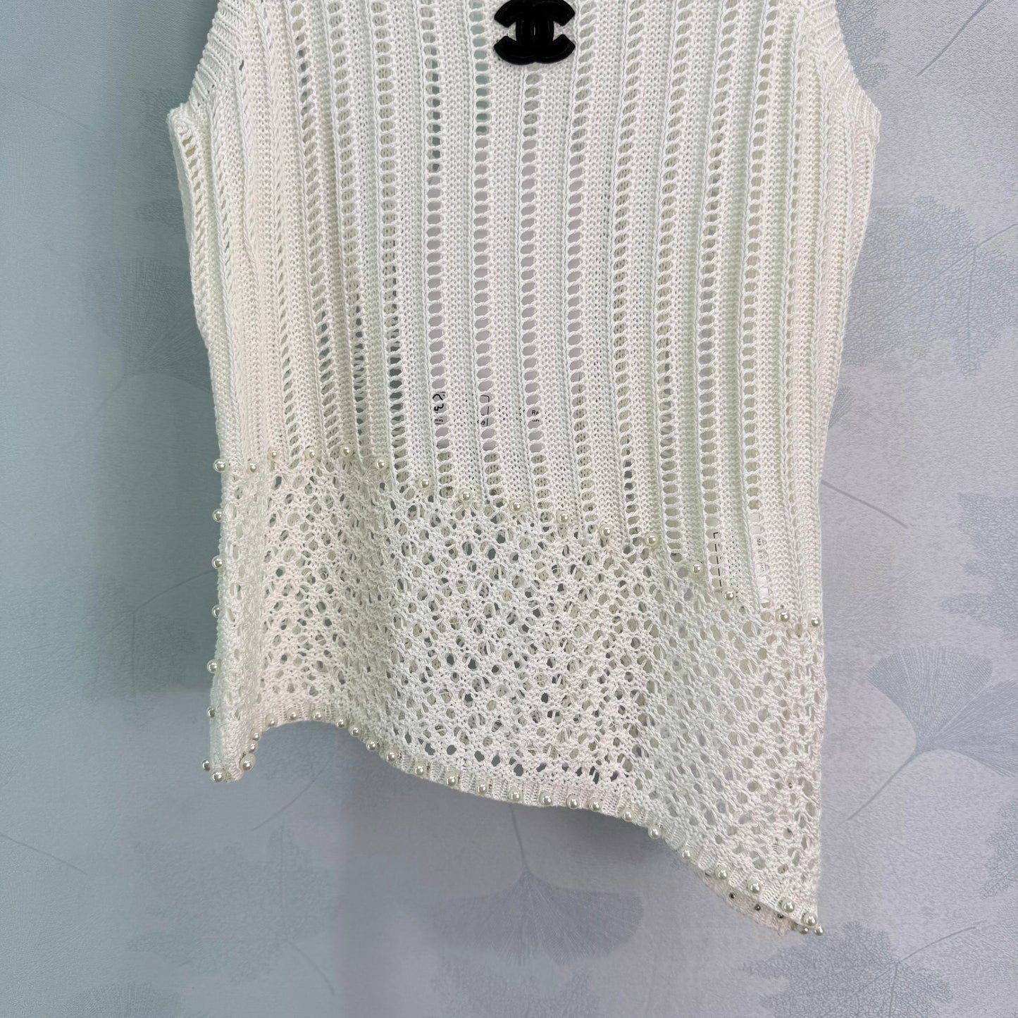 Beaded Openwork Knit Vest