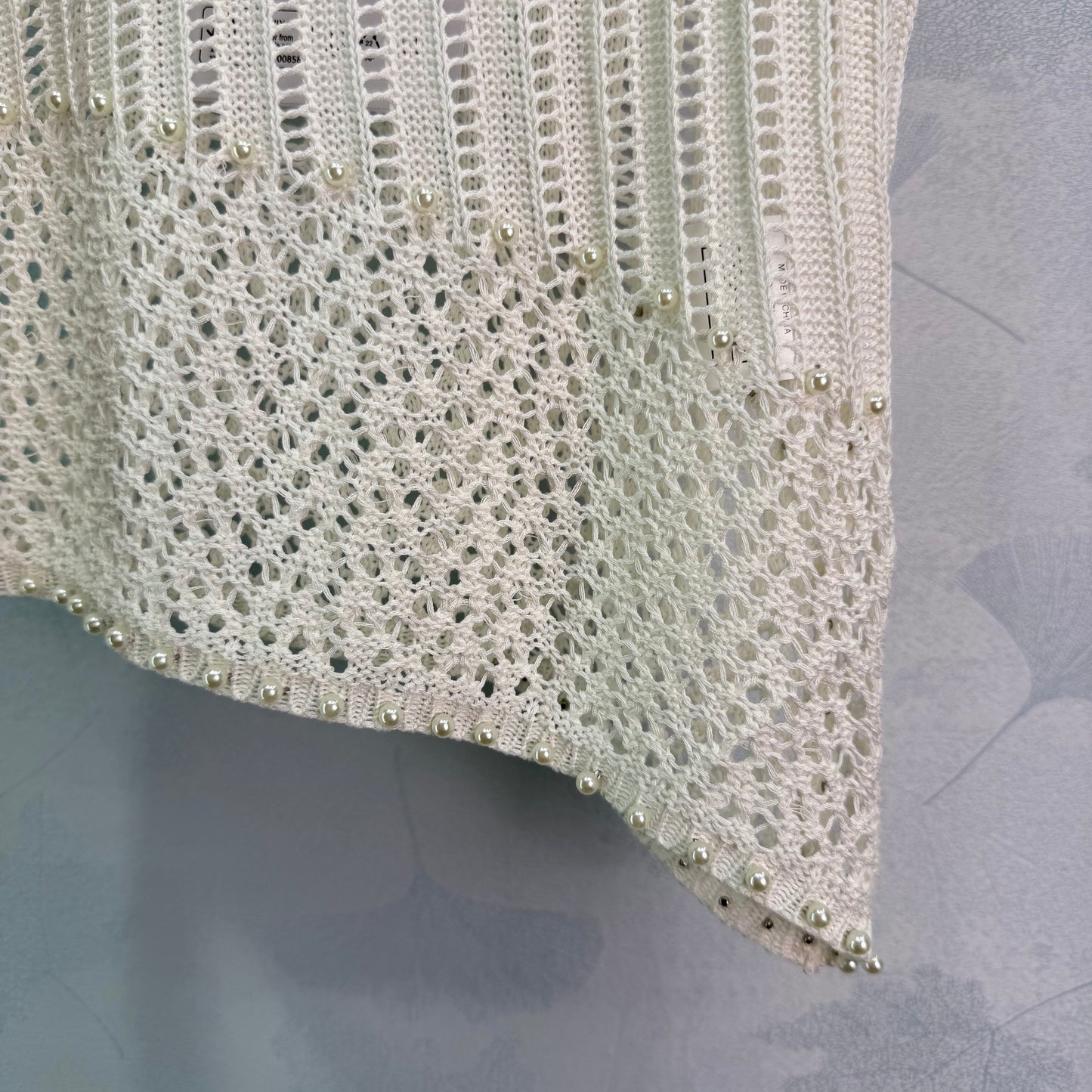 Beaded Openwork Knit Vest