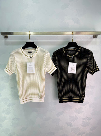 Striped Knit Short-Sleeve T-Shirt