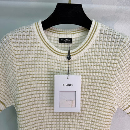 Striped Knit Short-Sleeve T-Shirt