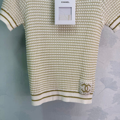 Striped Knit Short-Sleeve T-Shirt